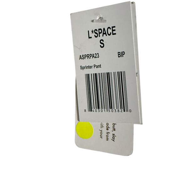 L*Space Sprinter Plaid Print Relaxed Fit Cream Black Jogger Sweatpants Size S - Picture 7 of 12